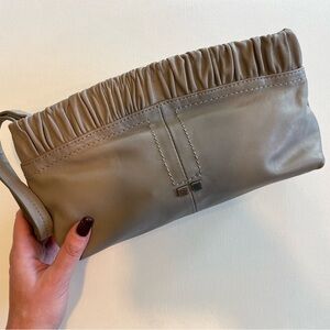 Banana republic taupe, leather clutch
